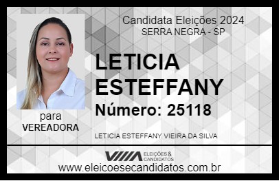 Candidato LETICIA ESTEFFANY 2024 - SERRA NEGRA - Eleições