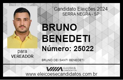 Candidato BRUNO BENEDETI 2024 - SERRA NEGRA - Eleições