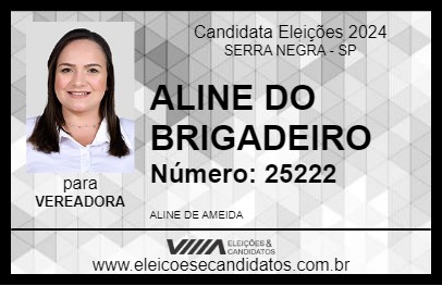 Candidato ALINE DO BRIGADEIRO 2024 - SERRA NEGRA - Eleições