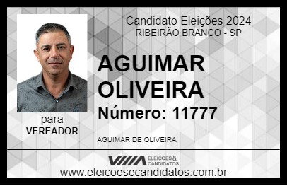 Candidato AGUIMAR OLIVEIRA  2024 - RIBEIRÃO BRANCO - Eleições