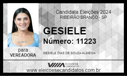 Candidato GESIELE  2024 - RIBEIRÃO BRANCO - Eleições