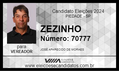 Candidato ZEZINHO 2024 - PIEDADE - Eleições