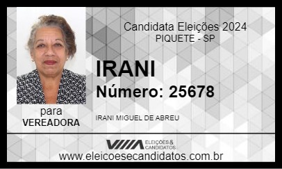 Candidato IRANI 2024 - PIQUETE - Eleições