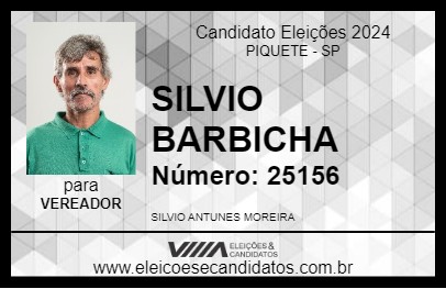 Candidato SILVIO BARBICHA 2024 - PIQUETE - Eleições