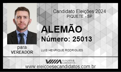 Candidato ALEMÃO 2024 - PIQUETE - Eleições