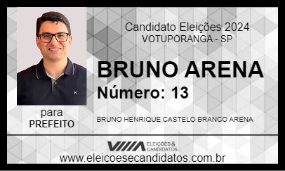 Candidato BRUNO ARENA 2024 - VOTUPORANGA - Eleições