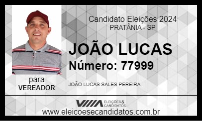 Candidato JOÃO LUCAS 2024 - PRATÂNIA - Eleições