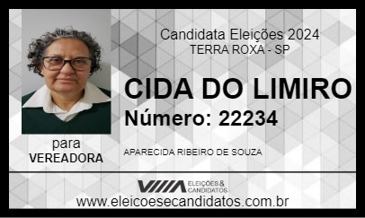 Candidato CIDA DO LIMIRO 2024 - TERRA ROXA - Eleições