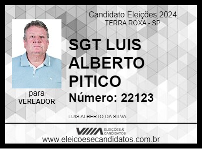 Candidato SGT LUIS ALBERTO PITICO 2024 - TERRA ROXA - Eleições