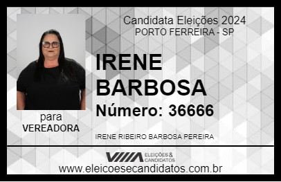 Candidato IRENE BARBOSA 2024 - PORTO FERREIRA - Eleições