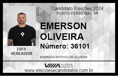 Candidato EMERSON OLIVEIRA 2024 - PORTO FERREIRA - Eleições