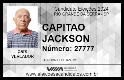 Candidato CAPITAO JACKSON 2024 - RIO GRANDE DA SERRA - Eleições