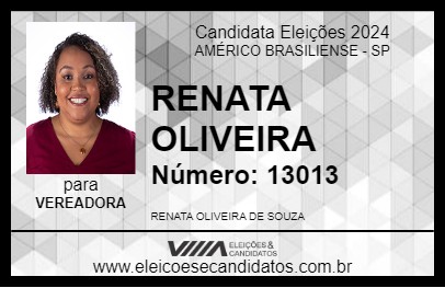 Candidato RENATA OLIVEIRA 2024 - AMÉRICO BRASILIENSE - Eleições