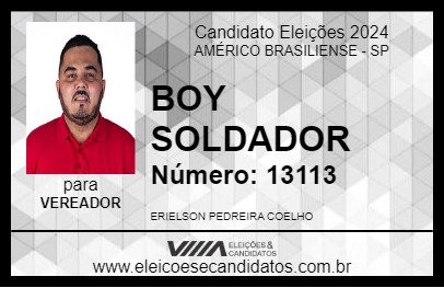 Candidato BOY SOLDADOR 2024 - AMÉRICO BRASILIENSE - Eleições