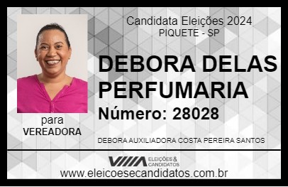 Candidato DEBORA DELAS PERFUMARIA 2024 - PIQUETE - Eleições