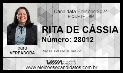 Candidato RITA DE CÁSSIA 2024 - PIQUETE - Eleições