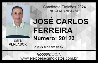 Candidato JOSÉ CARLOS FERREIRA 2024 - NOVA ALIANÇA - Eleições