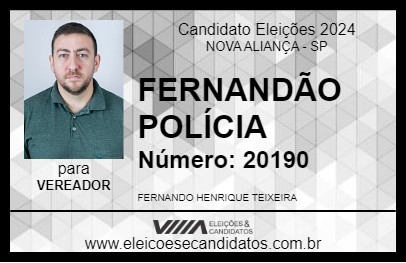 Candidato FERNANDÃO POLÍCIA 2024 - NOVA ALIANÇA - Eleições