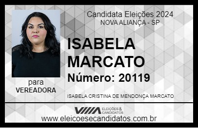 Candidato ISABELA MARCATO 2024 - NOVA ALIANÇA - Eleições