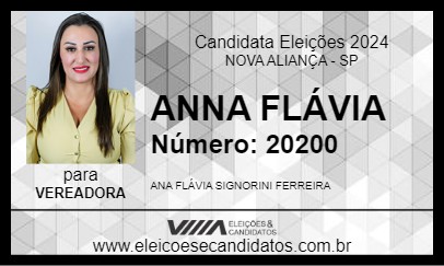 Candidato ANNA FLÁVIA 2024 - NOVA ALIANÇA - Eleições