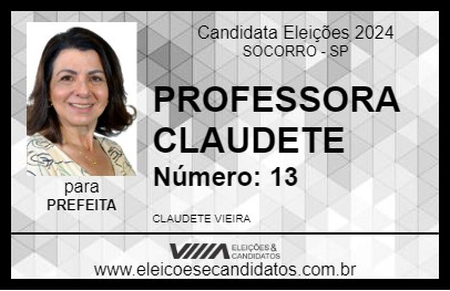 Candidato PROFESSORA CLAUDETE 2024 - SOCORRO - Eleições