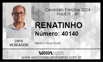 Candidato RENATINHO 2024 - PIQUETE - Eleições