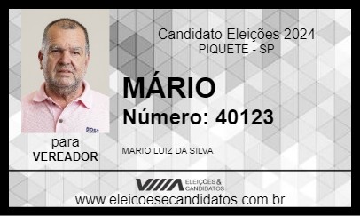 Candidato MÁRIO 2024 - PIQUETE - Eleições