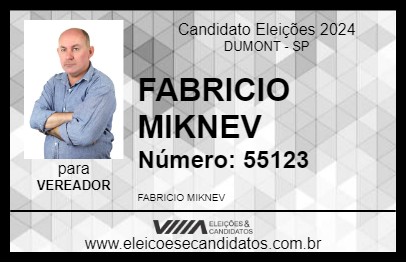 Candidato FABRICIO MIKNEV 2024 - DUMONT - Eleições