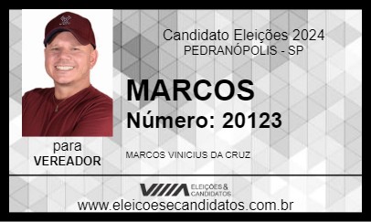 Candidato MARCOS CRUZ 2024 - PEDRANÓPOLIS - Eleições