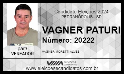 Candidato VAGNER PATURI 2024 - PEDRANÓPOLIS - Eleições