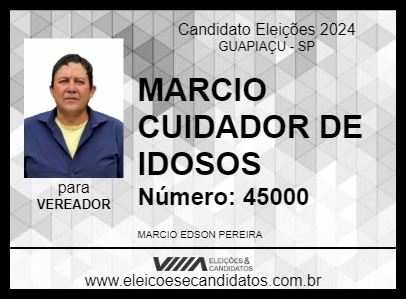 Candidato MARCIO CUIDADOR DE IDOSOS 2024 - GUAPIAÇU - Eleições