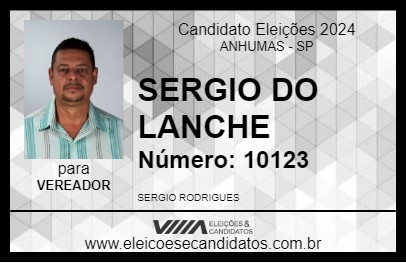 Candidato SERGIO DO LANCHE 2024 - ANHUMAS - Eleições