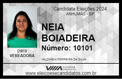 Candidato NEIA BOIADEIRA 2024 - ANHUMAS - Eleições