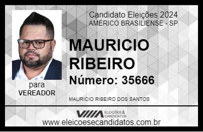 Candidato MAURICIO RIBEIRO 2024 - AMÉRICO BRASILIENSE - Eleições