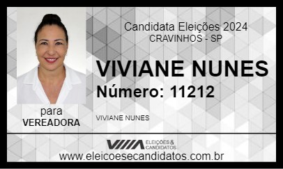 Candidato VIVIANE NUNES 2024 - CRAVINHOS - Eleições