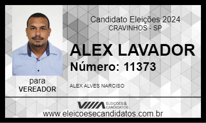 Candidato ALEX LAVADOR 2024 - CRAVINHOS - Eleições