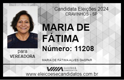 Candidato MARIA DE FÁTIMA 2024 - CRAVINHOS - Eleições