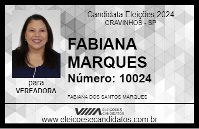 Candidato FABIANA MARQUES 2024 - CRAVINHOS - Eleições