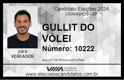 Candidato GULLIT DO VÔLEI 2024 - CRAVINHOS - Eleições