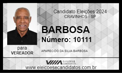 Candidato BARBOSA 2024 - CRAVINHOS - Eleições