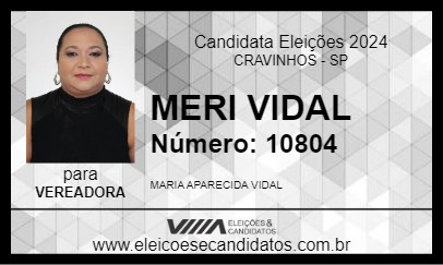 Candidato MERI VIDAL 2024 - CRAVINHOS - Eleições