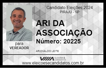 Candidato ARI DA ASSOCIAÇÃO 2024 - PIRAJU - Eleições