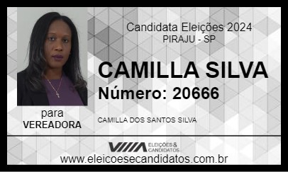 Candidato CAMILLA SILVA 2024 - PIRAJU - Eleições