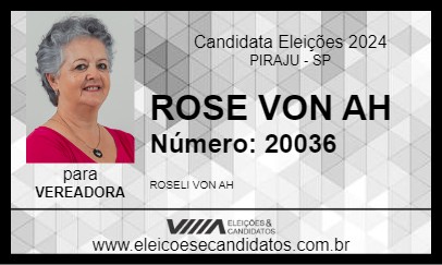 Candidato ROSE VON AH 2024 - PIRAJU - Eleições