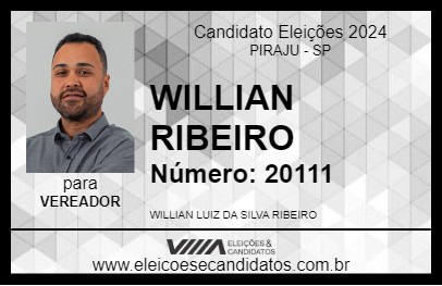 Candidato WILLIAN RIBEIRO 2024 - PIRAJU - Eleições