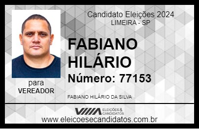 Candidato FABIANO HILÁRIO 2024 - LIMEIRA - Eleições