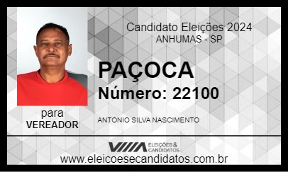 Candidato PAÇOCA 2024 - ANHUMAS - Eleições