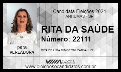 Candidato RITA DA SAÚDE 2024 - ANHUMAS - Eleições