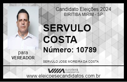 Candidato SERVULO COSTA 2024 - BIRITIBA MIRIM - Eleições