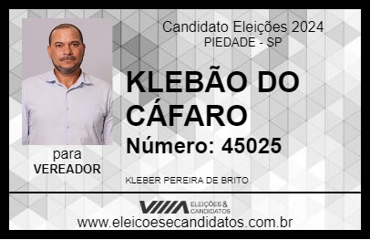 Candidato KLEBÃO DO CÁFARO 2024 - PIEDADE - Eleições